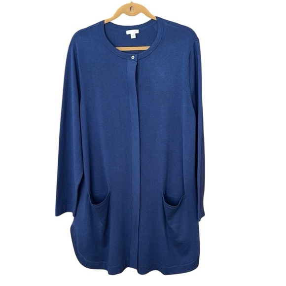 J Jill Slate Blue Cardigan XL - Picture 1 of 7